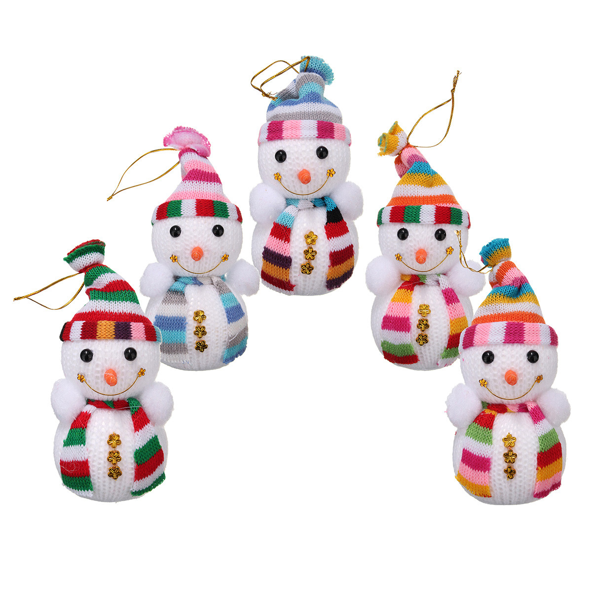 5Pcs Christmas Snowman Doll Xmas Festival Tree Hanging Ornament Decoration Gifts - Photo: 2