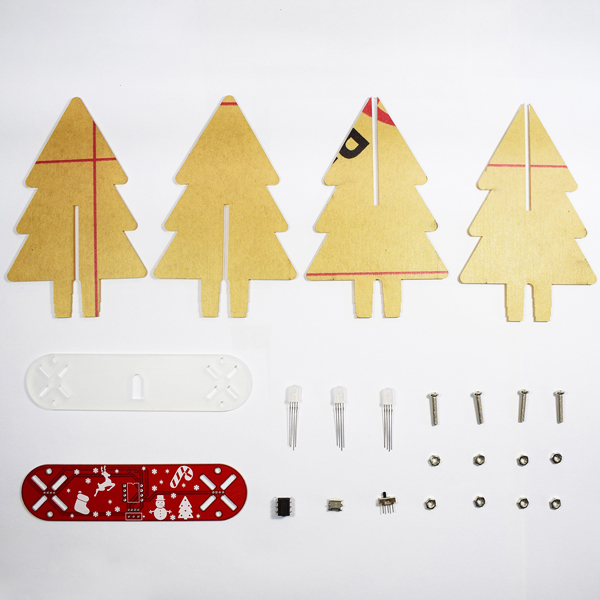 Geekcreit® DIY Full Color Changing LED Acrylic 3D Christmas Tree Electronic Learning Kit 50