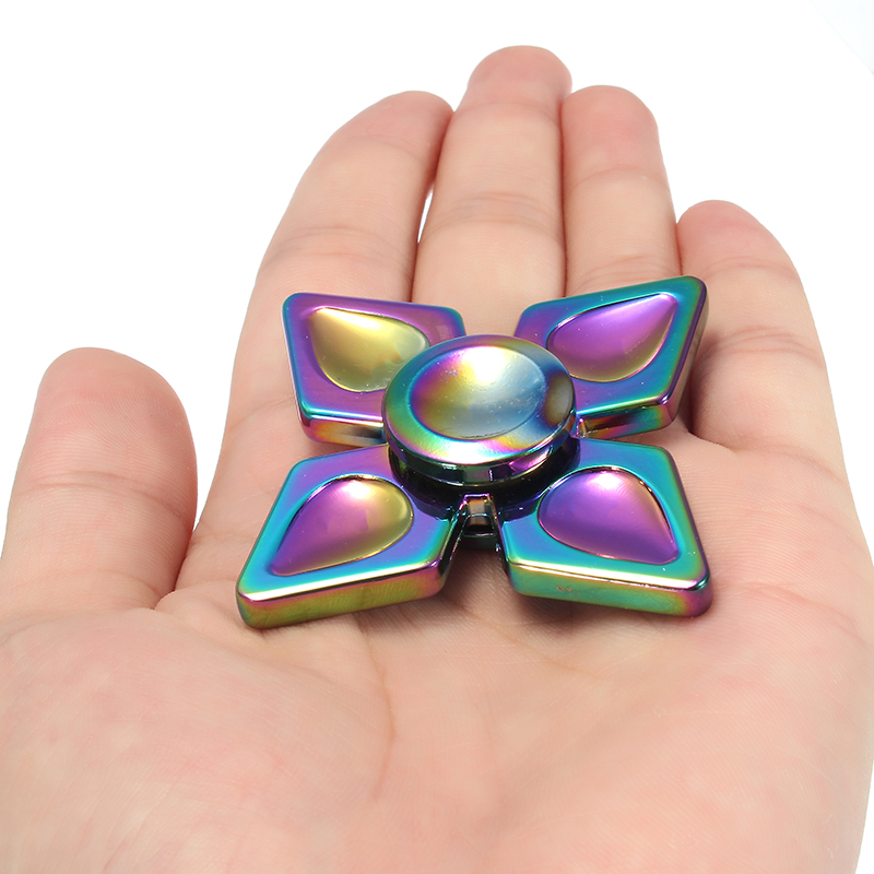 

Zinc Alloy Four Corners Colorful Fidget Hand Spinner Focus Attention EDC Reduce Stress Toys