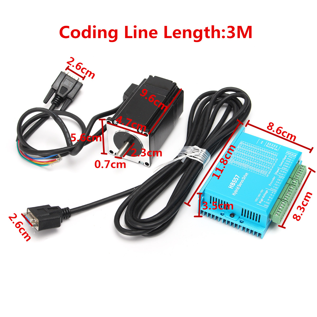 High Speed Closed Loop Stepper Motor + HBS57 Stepper Driver + Coding Cable Kit 4