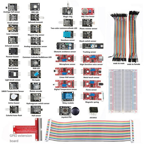 Geekcreit® 37 Sensor Module Kit With T Type GPIO Jumper Cable Breadboard For Raspberry Pi Plastic Bag Package 11