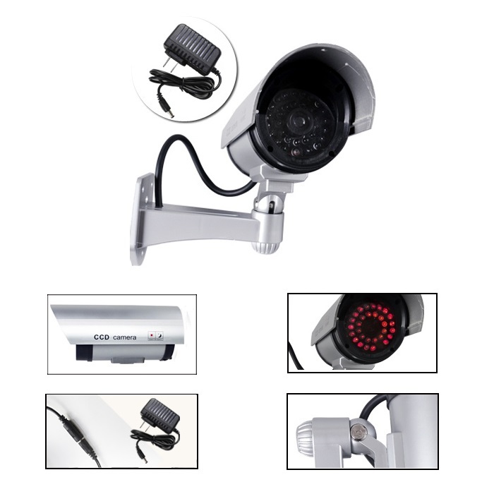 CA-11-05 2-in-1 Power Supply 30pcs IR LED Light Outdoor Fake CCTV Dummy Simulational Camera 9