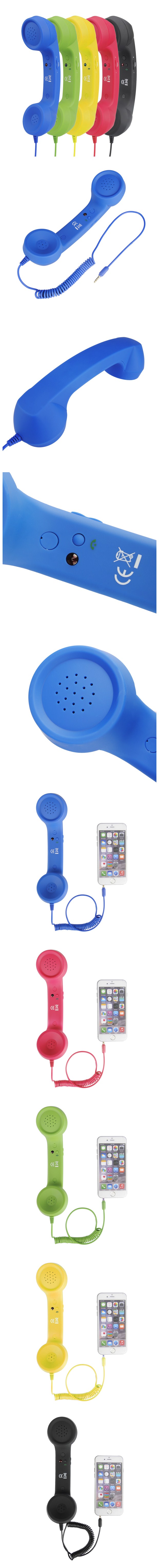 3.5mm Retro Telephone Handset Anti-Radiation Phone Classic Receiver with Microphone For iPhone Mobile Phone