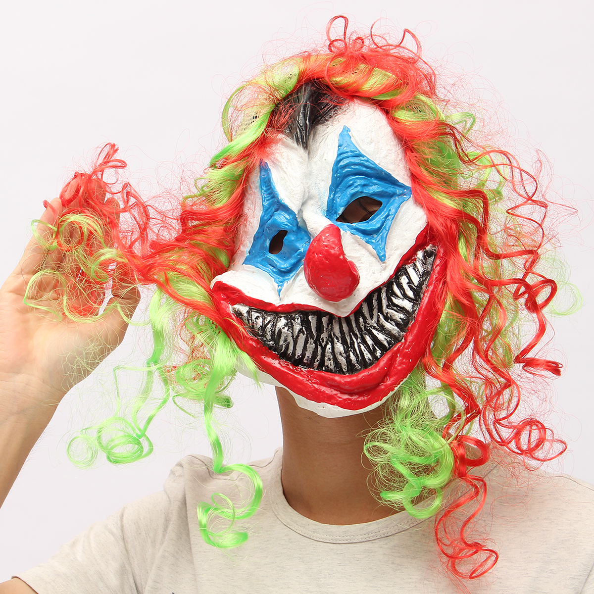 New Halloween Mask Creepy Clown Head Adult Costume Party Fancy Prop Random Colo - Photo: 5