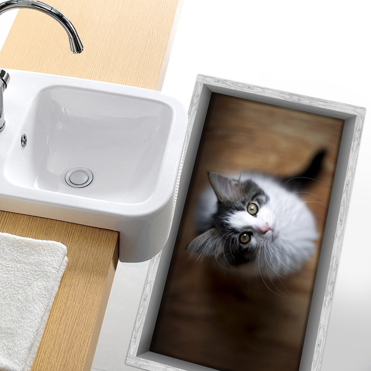 PAG 3D Little Cat Pattern Bathroom Floor Sticker