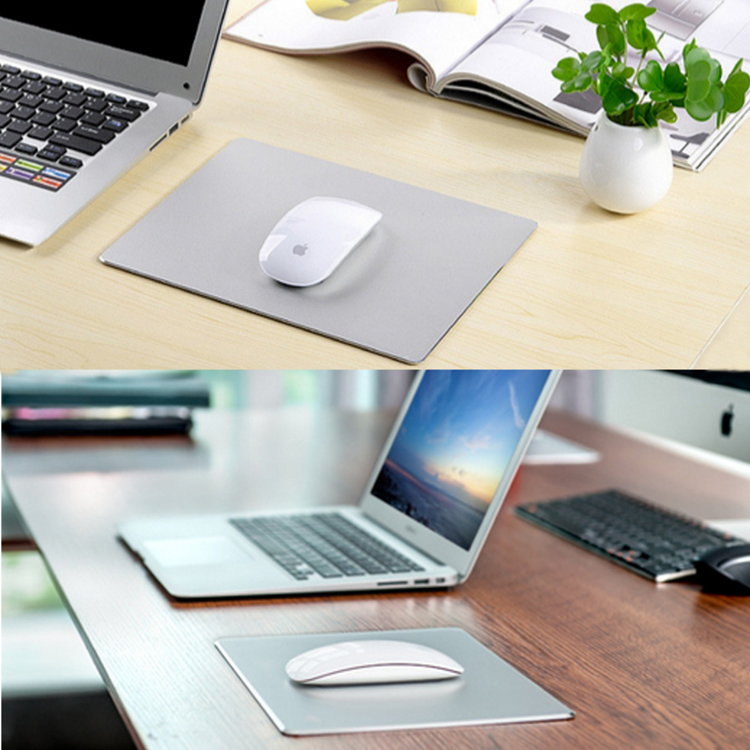 Metal Aluminum Alloy Slim 220x180x2 mm Mouse Pad With Non-slip Rubber Base 7