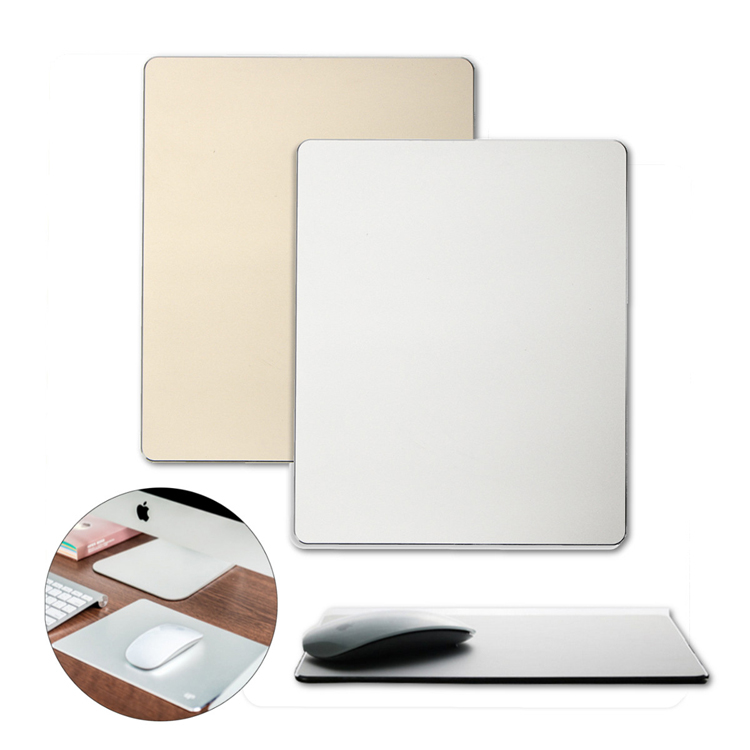 Metal Aluminum Alloy Slim 220x180x2 mm Mouse Pad With Non-slip Rubber Base 8