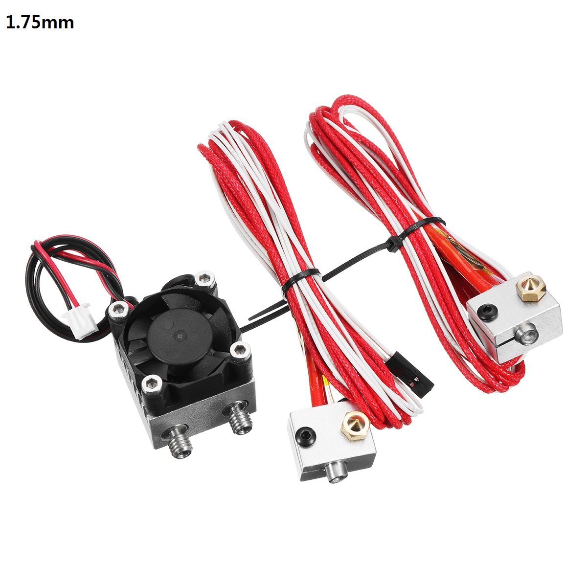 1.75mm/3.0mm Fialment 0.4mm Nozzle Upgraded Dual Head Extruder Kit for 3D Printer 19