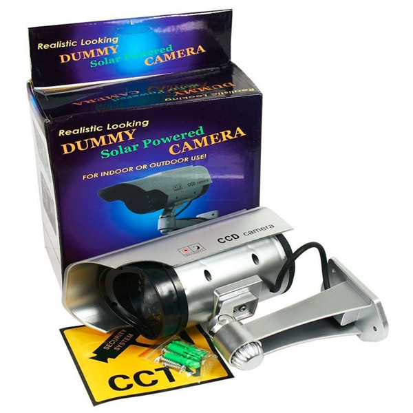 Solar Powered Fake Camera Outoodr Dummy Bullet CCTV Security Surveillance Camera Blinking IR LED 12