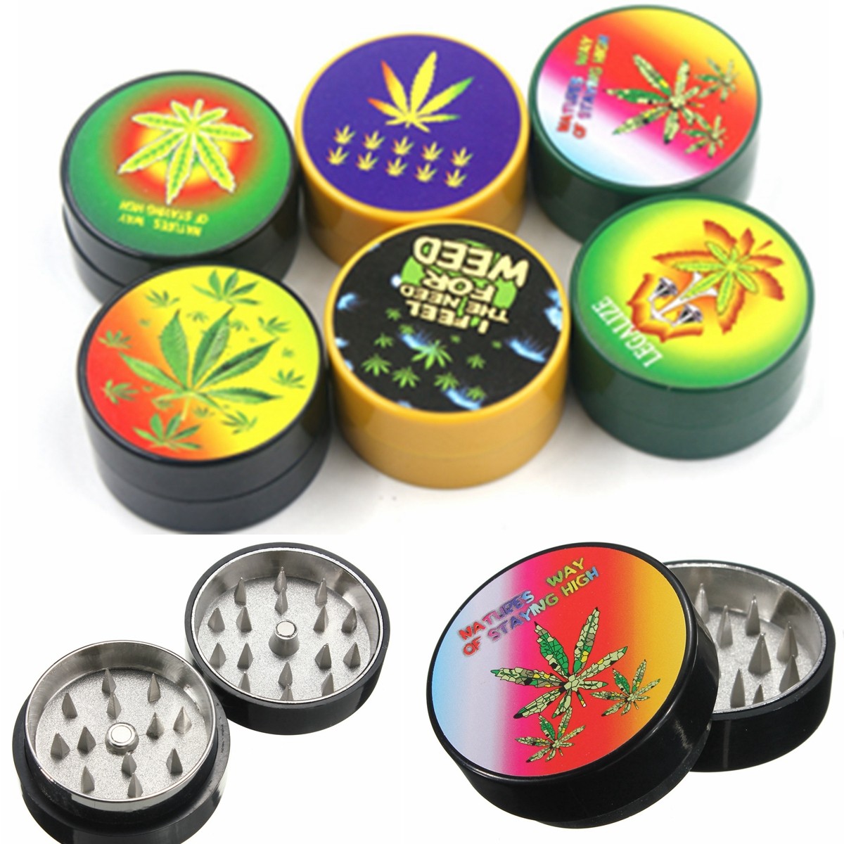 

2 Layers Zinc Alloy Tobacco Grinder Herb Crusher