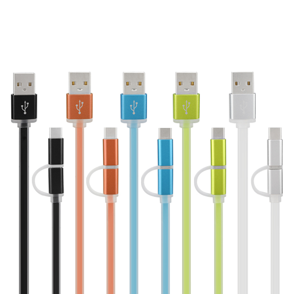 

PJ 1m 3.3ft Type-c To Micro Two In One TPE USB3.1 Data Sync Cable For Xiaomi 4c Meizu Pro 5