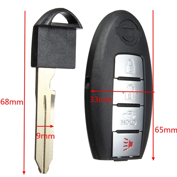 Replacement 4B Prox Keyless Entry Smart Remote Fob Uncut Blade for KR55WK49622 285E3-JA02A 285E3-JA05A