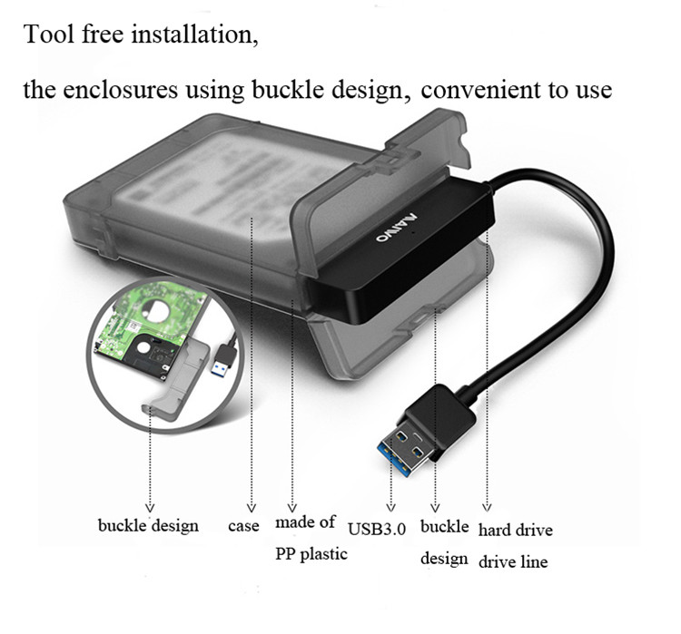 MAIWO K104 Tool-Free USB 3.0 SATA III Hard Drive Enclosures for 2.5inch HDD SSD 15