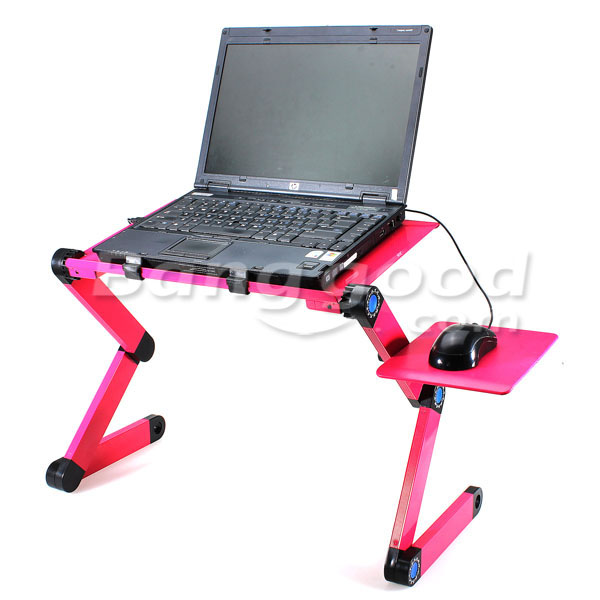 360 Folding Laptop Desk Computer Table 2 Holes Cooling Notebook Table with Mouse Pad Laptop Stand 9