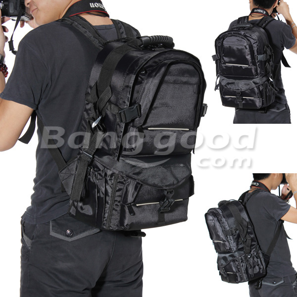 Waterproof Nylon Camera Backpack Bag With Rain Cover For Canon Nikon 15