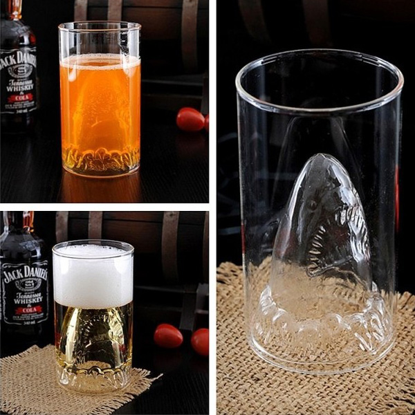 Shark glass cup