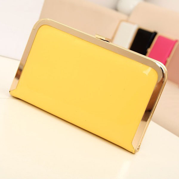 New Arrival Glossy PU Lady Clutch Bag Evening Party Chain Bag - US$16.