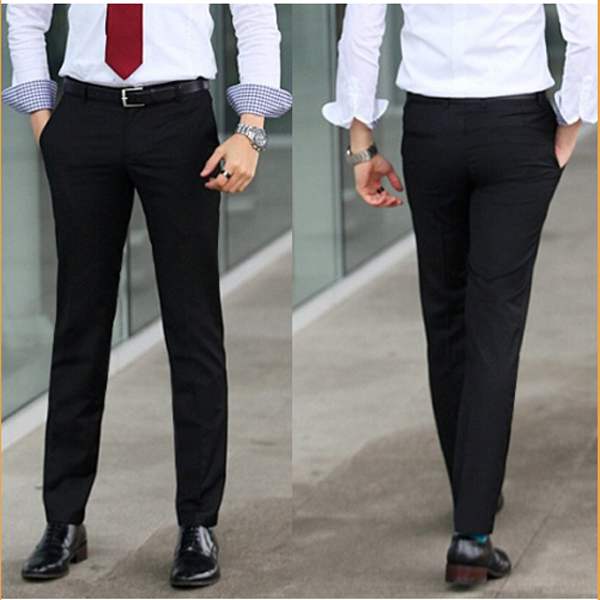 Mens Fit Easy Care Suit Leisure Formal Straight Trousers Pant - US