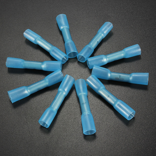 

10PCS 0.7cm Blue Terminals Insulated Butt Connector 1.5-2.5mm² 16-14AWG