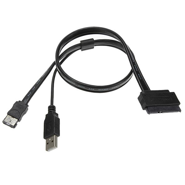 

2.5In Hard Drive SATA 22Pin To eSATA Data + USB Powered Cable 50cm