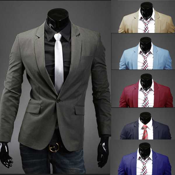 45% OFF Mens Casual Slim Fit One Botton Suits Blazers by HongKong BangGood network Ltd.