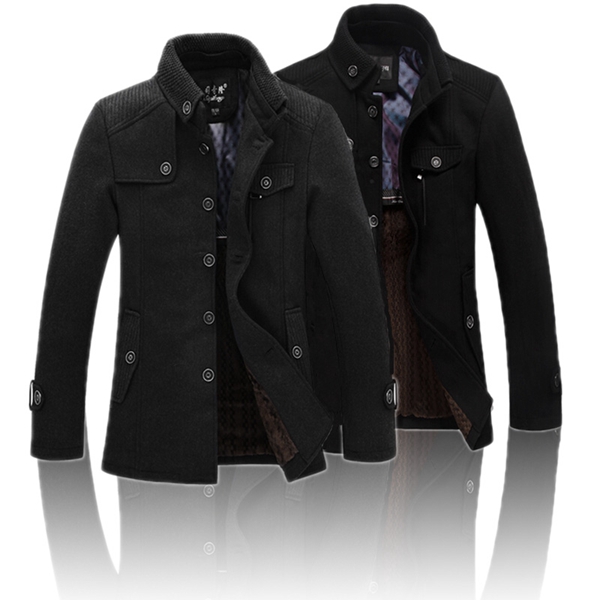 Winter Mens Warm Fleece Jacket Coat Wool Jacket Plus Size S-XXL at