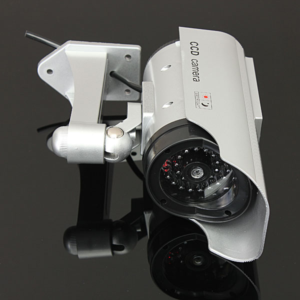 Solar Power Fake CCTV Security Surveillance Outdoor Flash LED Camera 14