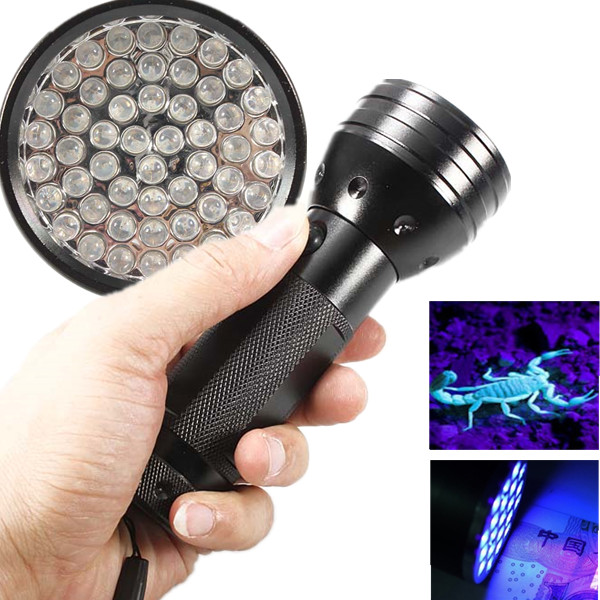 

51 LED UV Ultra Violet Light LED Flashlight Black 3xAA