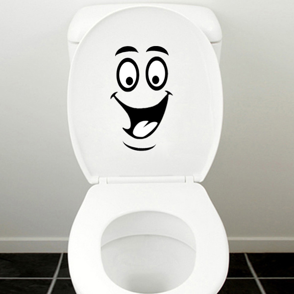 Smiling Face Bathroom Waterproof Toilet Sticker 