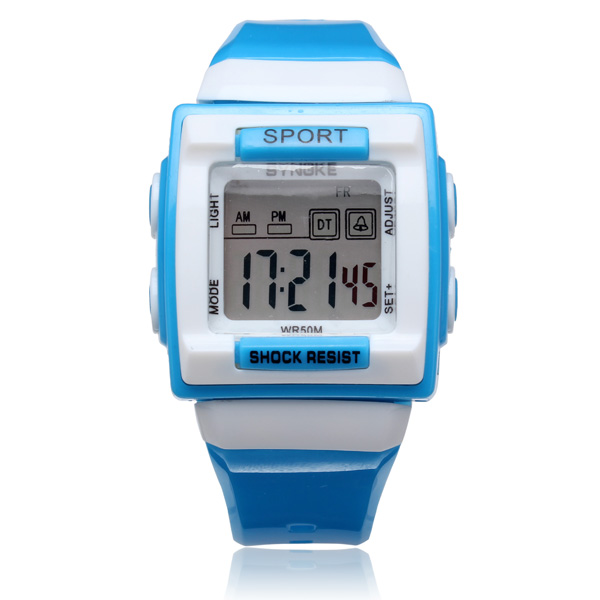 Synoke мода мальчики девочки LED будильник водонепроницаемый цифровой наручные часы