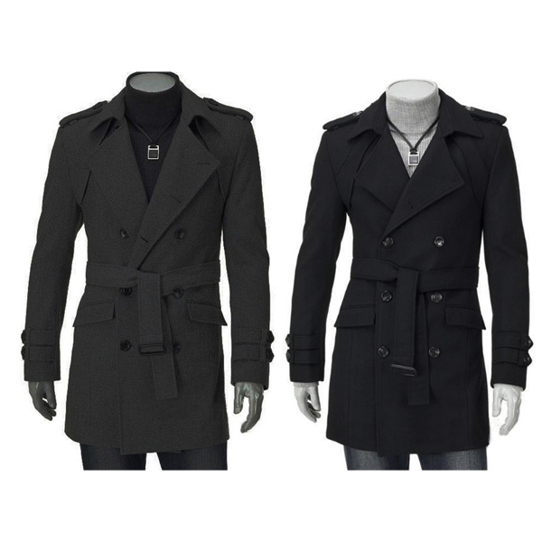 39% OFF New Men's Casual Trench Double Breasted Slim Fit Long winter Coats by HongKong BangGood network Ltd.