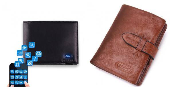 

Genuine Leather Smart Wallet Bluetooth Anti-theft Anti-lost Selfie Wallet
