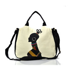 Women National Wind Leisure Canvas Handbag Crossbody Bag 
