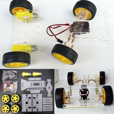 DIY Steering Engine 4 wheel 2 Motor Smart Robot Car Chassis Kit For Arduino