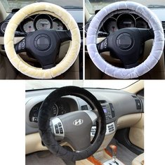 Water Cube Plush Car Steering Wheel Cover Interior Grip 38CM for Winter Autumn 