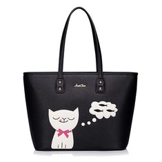Women Cute Cat Tote Bags Girls Cute Fish Shoulder Bags Shopping Bags