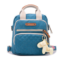 Women Vintage Canvas Handbag Casual Backpack Cute Horse Shoulder Bags