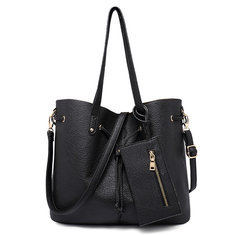 Women PU Leather Handbag Crossbody Bag Ladies Purse 2PCS