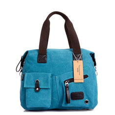 Women Multi Pocket Canvas Bags Casual Pillow Handbags Shoulder Bags Crossbody Bags