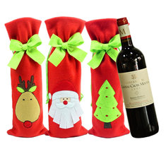 Santa Claus Wine Bottle Cover Bag Christmas Red Wine Bags Dinner Party Decoration