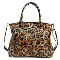 100% Women Geniune Leather Handbags Ladies Elegant Leopard Shoulder Bags Crossbody Bags