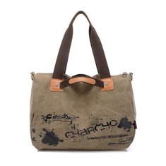 Women Graffiti Canvas Bags Laies Casual Tote Handbags Simple Shoulder Bags Crossbody Bags