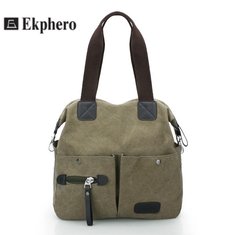 Ekphero Men Women Pillow Vintage Canvas Bag Shoulder Messenger Handbag