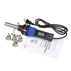 8018LCD 220V 450 Degree LCD Adjustable Electronic Heat Hot Air Gun IC SMD BGA Desoldering Station with 4 Nozzles