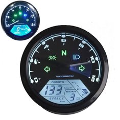 12000RMP LCD Digital Speedometer Odometer Motorcycle 1-4 Cylinders