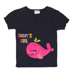 2015 New Summer Baby Girl Children Dolphin Black Cotton Short Sleeve T-shirt