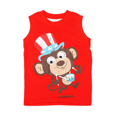 2015 New Lovely Monkey Baby Children Boy Pure Cotton Vest Short Sleeve T-shirt Top
