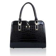Women Crocodile Pattern Handbags Patent Leather Tote Shoulder Bags Crossbody Bags