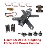 Lisam LS-210 210mm Frame Kit with King Kong 200 Power Combo 5040 Prop 2204-2300KV Motor CC3D 12A ESC