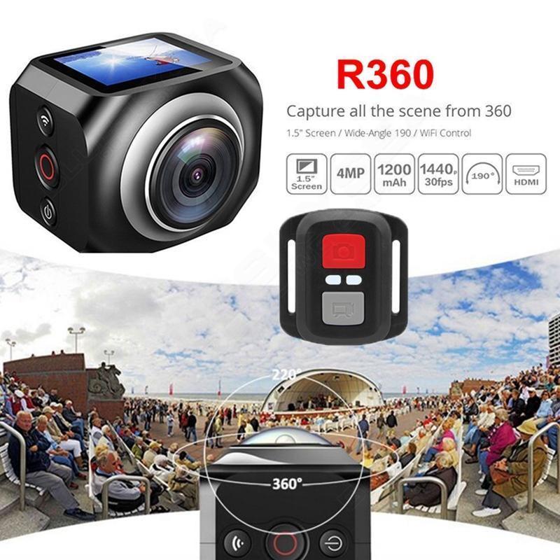 360° Panoramic Sports DV VR Action Camera With Remote Control  With Antenna